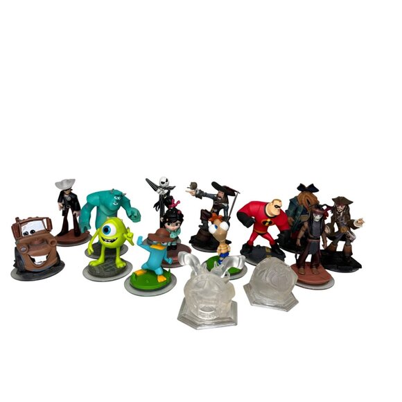 Disney Infinity Figurine Collection Lot of 15 Jack Skellington Monsters Inc Cars - Picture 1 of 8